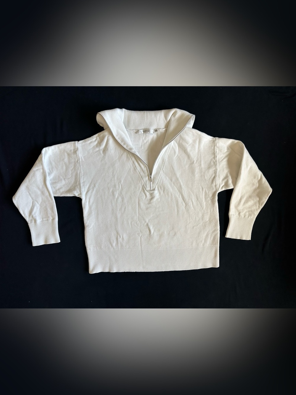 Gestuz Pullover ribbed 2-4 zip polo collar sweater Top XS